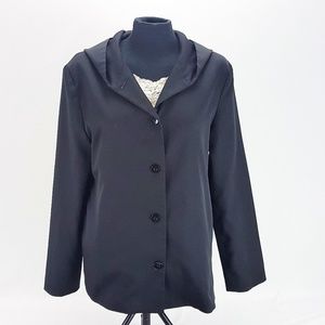 Mixit Womens Jacket Blazer Overcoat Black w Hood 6